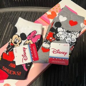 Bundle-Mickey &Minnie Valentine Socks & Rachel Parcell Sleep Mask & Socks Set